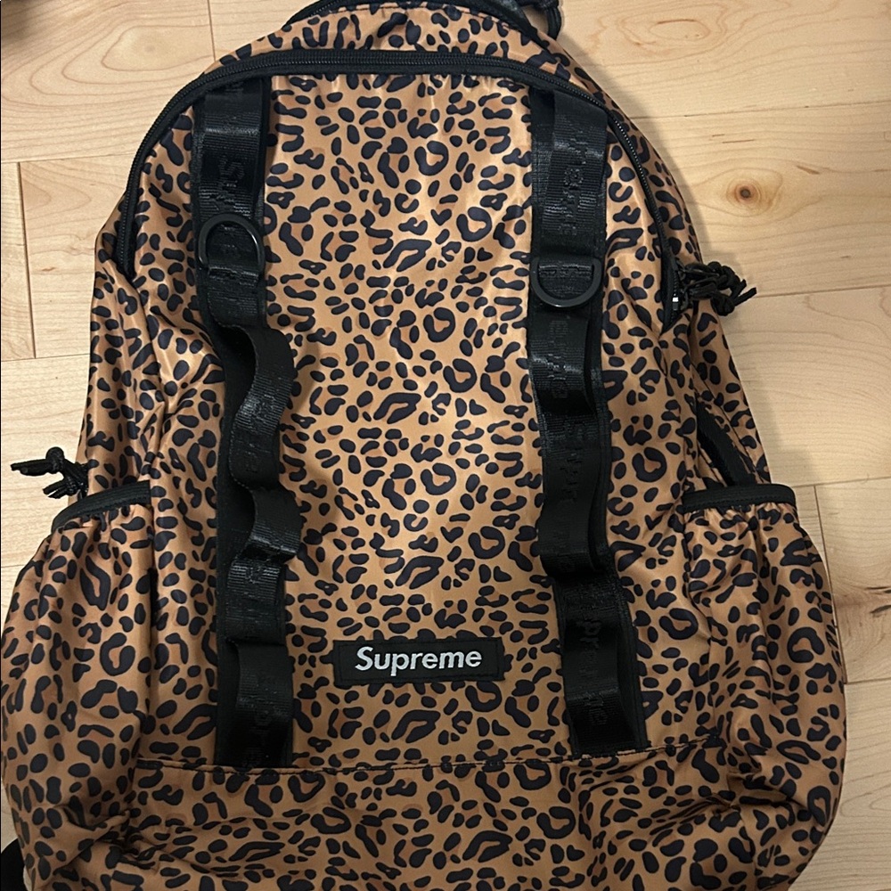 Supreme Cheetah Pattern Backpack - Brown and Black